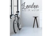 London Koordinaten als Wandtattoo