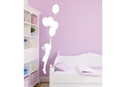 Mädchen mit Luftballons als Wandtattoo