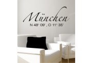 München Koordinaten als Wandtattoo 