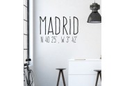 Madrid Koordinaten als Wandtattoo