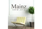 Mainz Koordinaten als Wandtattoo