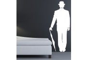 Mann mit Schirm als Wandtattoo 