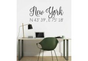 New York Koordinaten als Wandtattoo 