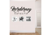 Norderney Koordinaten als Wandtattoo