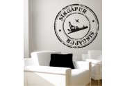 Stempel von Singapur als Wandtattoo 
