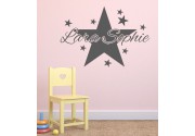 Stern mit Wunschname als Wandtattoo