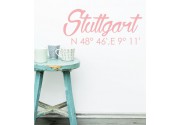 Stuttgart Koordinaten als Wandtattoo