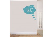 Sprechblase WC als Wandtattoo