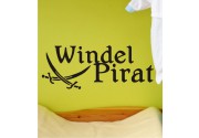 Windel Pirat als Wandtattoo 