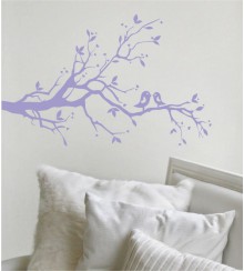 Ast mit Vögel als Wandtattoo