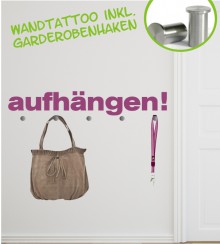 Aufhängen als Wandtattoogarderobe