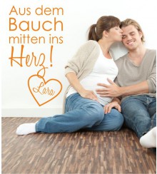 Aus dem Bauch.. + Wunschname als Wandtattoo