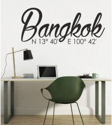 Bangkok Koordinaten als Wandtattoo
