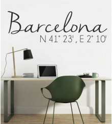 Barcelona Koordinaten als Wandtattoo 