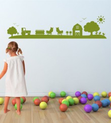 Bauernhof Skyline als Wandtattoo