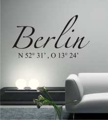 Berlin Koordinaten als Wandtattoo