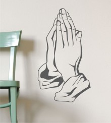 Betende Hände als Wandtattoo