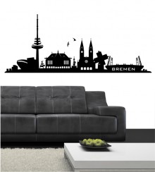 Skyline von Bremen als stylisches Wandtattoo