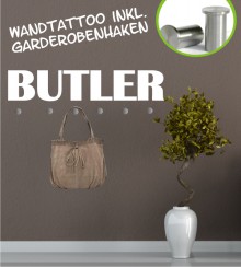 Butler als Wandtattoogarderobe