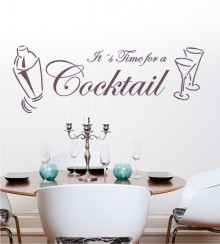 It´s Time for Cocktail als Wandtattoo