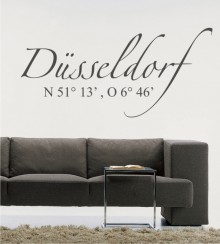 Düsseldorf Koordinaten als Wandtattoo