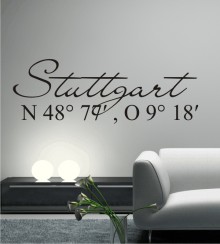 Deine Stadt & deine Koordinaten als Wandtattoo