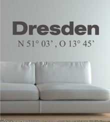 Dresden Koordinaten als Wandtattoo