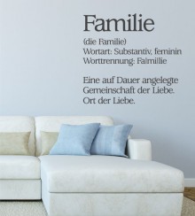 Definition Familie als Wandtattoo
