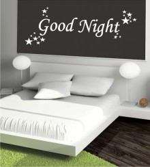 Good Night mit Sternen als Wandtattoo