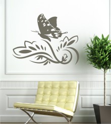 Schmetterling mit Ästen als Wandtattoo