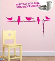 Vögel als Wandtattoogarderobe