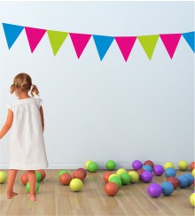 Fähnchen 3-farbig als Wandtattoo