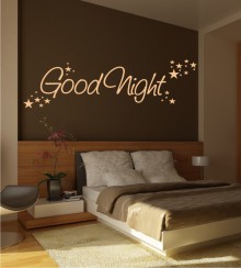 Good Night mit Sternen als Wandtattoo