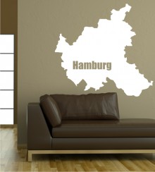 Umriss von Hamburg als Wandtattoo 