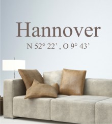 Hannover Koordinaten als Wandtattoo
