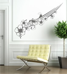 Blumenranke als Wandtattoo