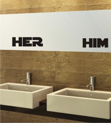 Her und Him als Wandtattoo