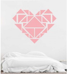 Geometrisches Herz als Wandtattoo