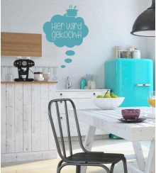 Hier wird gekocht als Wandtattoo