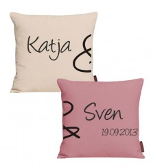 Kissen bedruckt mit Name und Datum