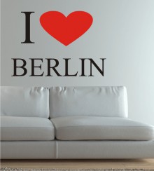 I Love mit Wunschtext als Wandtattoo