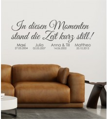In diesen Momenten mit Uhr als Wandtattoo