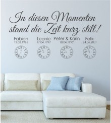 In diesen Momenten mit Uhr als Wandtattoo