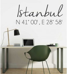 Istanbul Koordinaten als Wandtattoo 