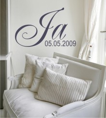 Hochzeitstag als Wandtattoo