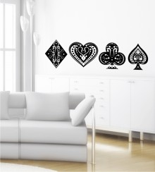 Spielkartensymbole als Wandtattoo