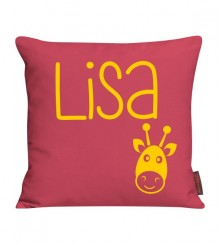 Kissen mit Name und Giraffe