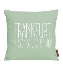 Kissen mit Name und Koordinaten