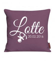 Kissen mit Schnuller und Daten