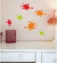 Farbkleckse als Wandtattoo (dreifarbig)
